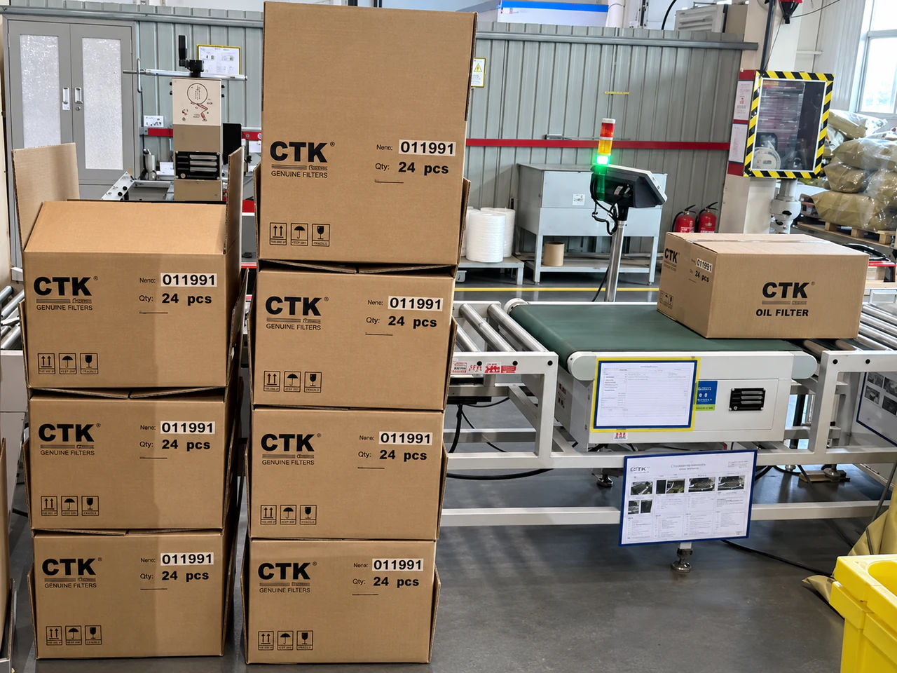 Finished private-label master cartons at the packing station